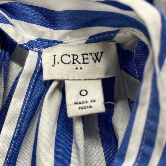 J. Crew Factory Blue and White Striped Cropped Halter Jumpsuit Size 0 - Picture 7 of 9